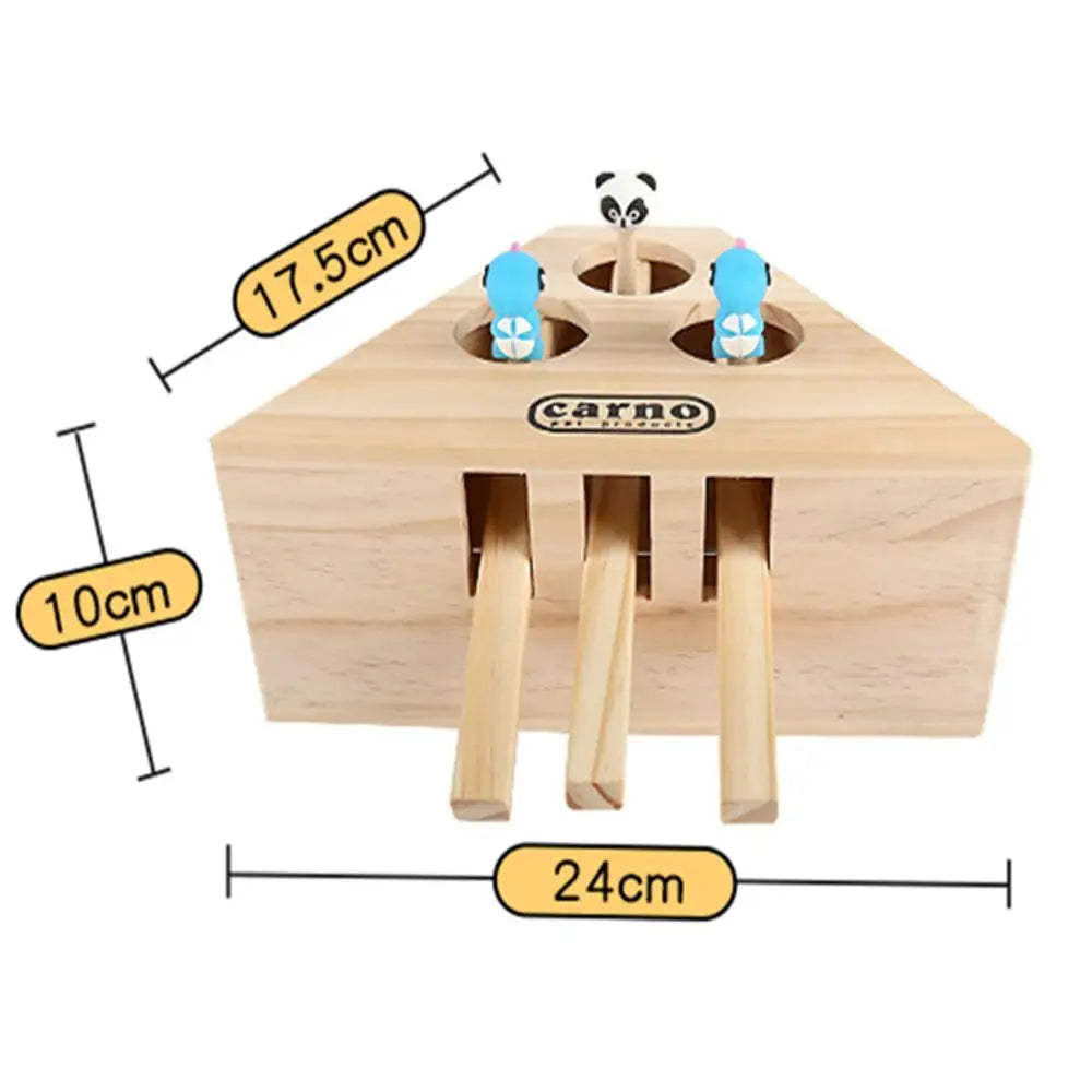 Interactive Wooden Cat Toy