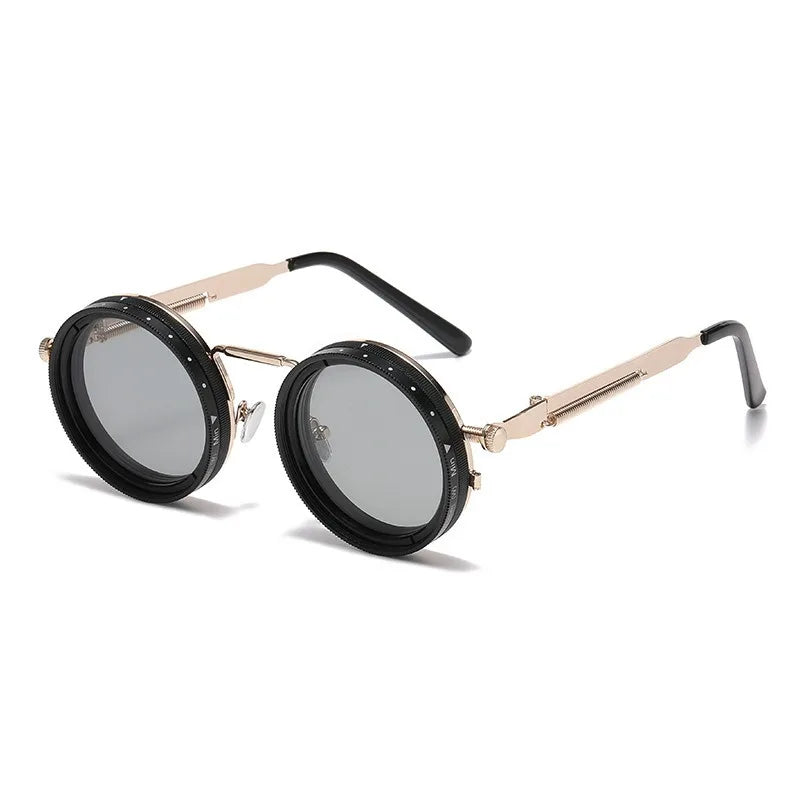 Adjustable Vintage Rotating Lens Steampunk Sunglasses