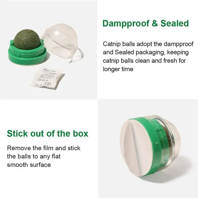 Natural Catnip Licking Ball | Interactive Cat Treat