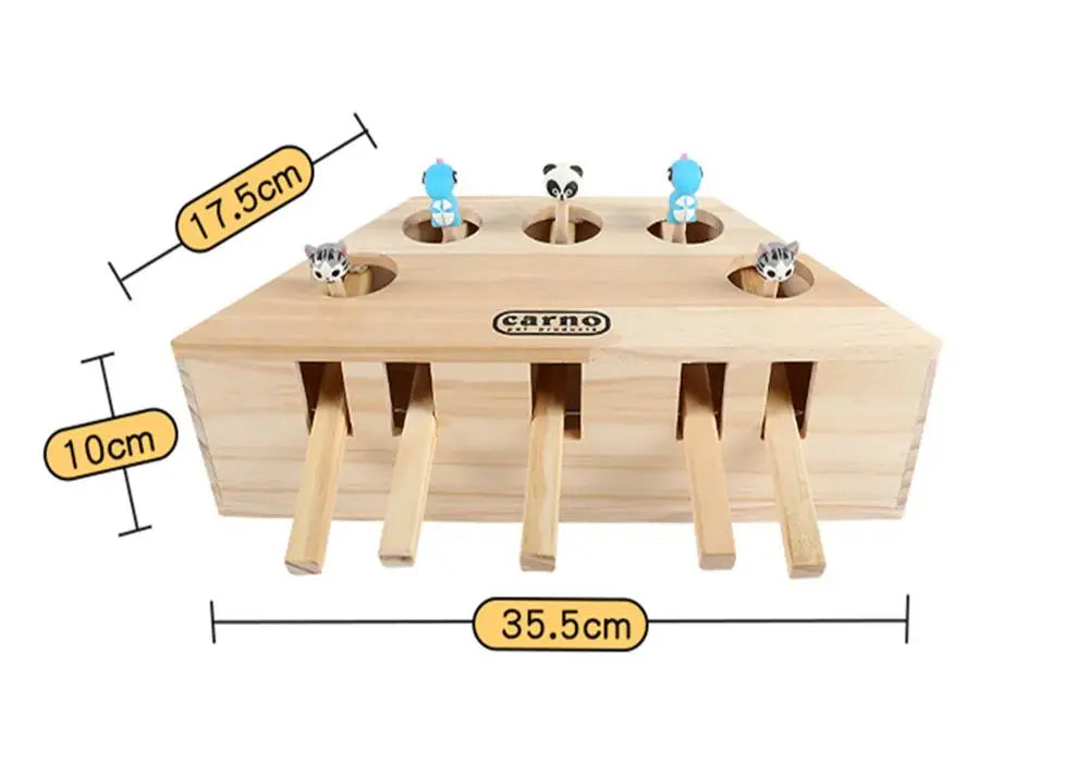 Interactive Wooden Cat Toy