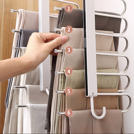 Multi-Layer Pants & Scarf Organizer – Space Saving Closet Hanger