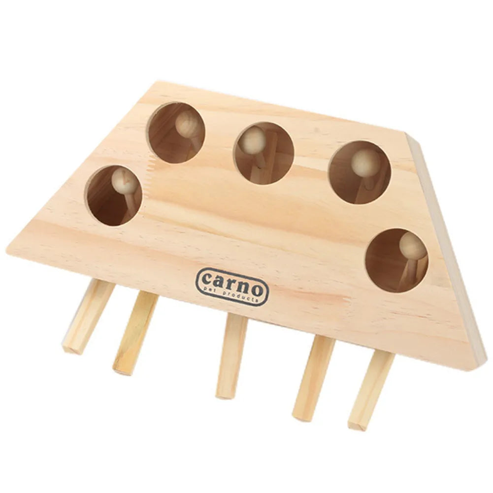Interactive Wooden Cat Toy