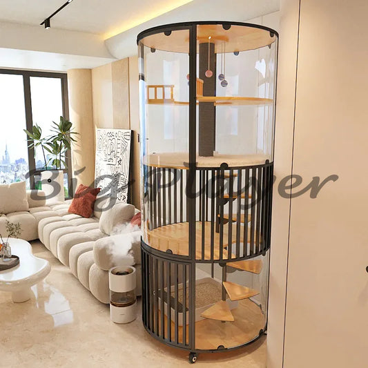Luxury Transparent Cat Villa Tower