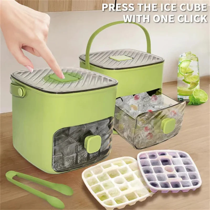 One-Touch Ice Cube Maker & Storage Box