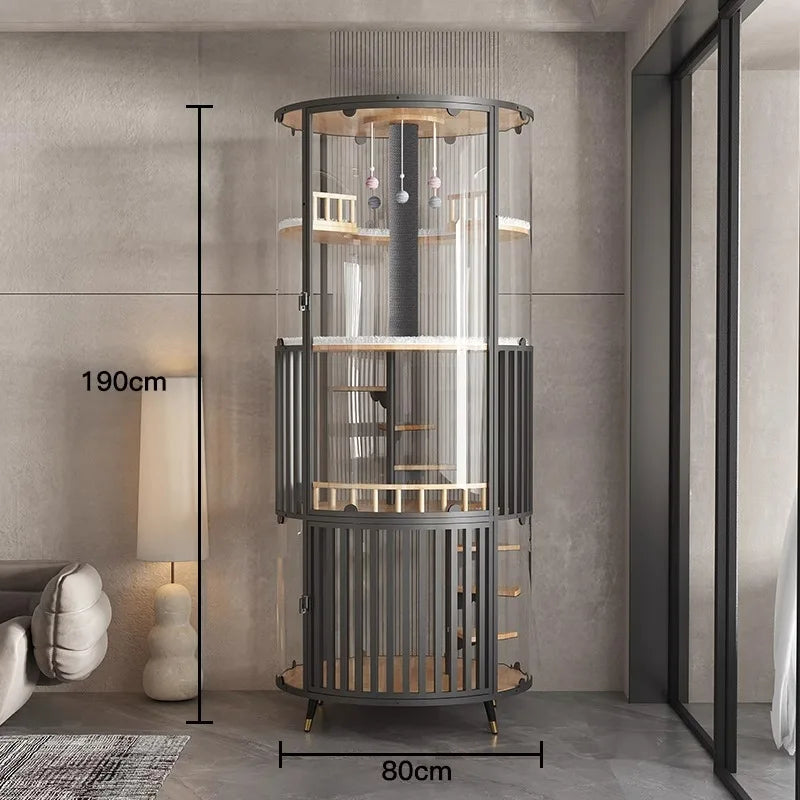 Luxury Transparent Cat Villa Tower