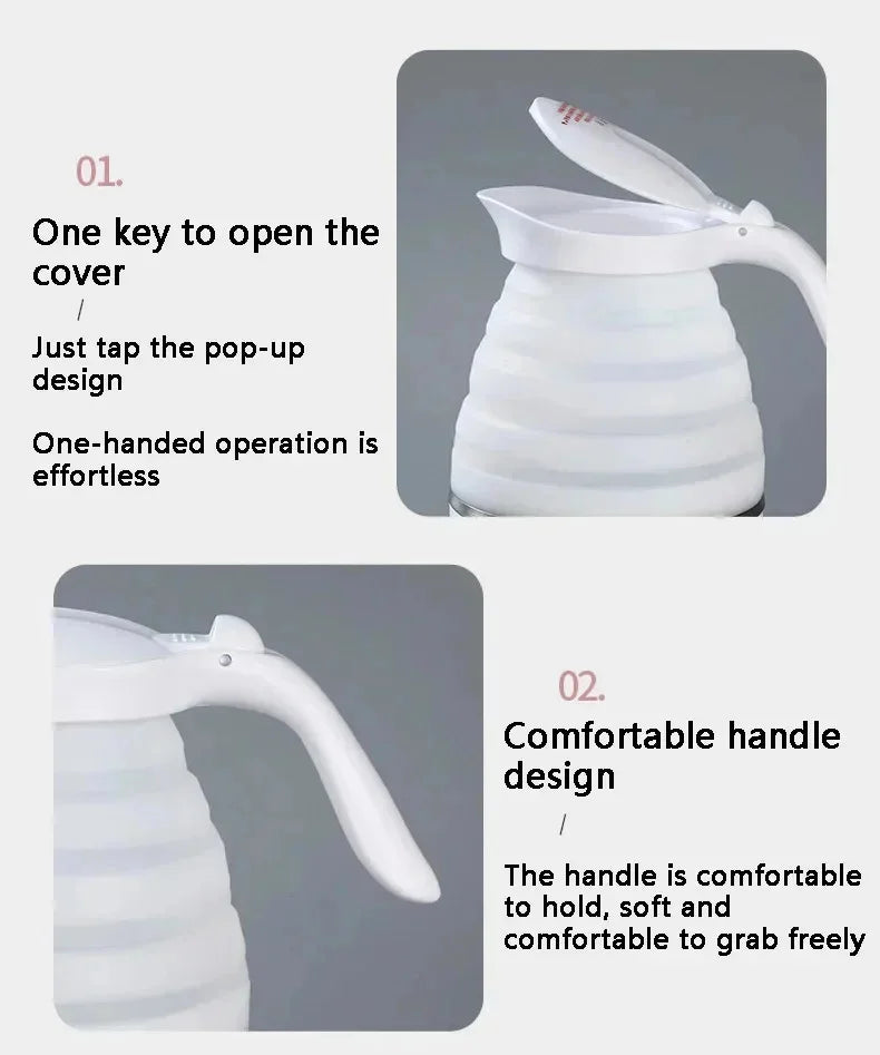 Foldable Electric Travel Kettle – Multi-Function Silicone Boiler
