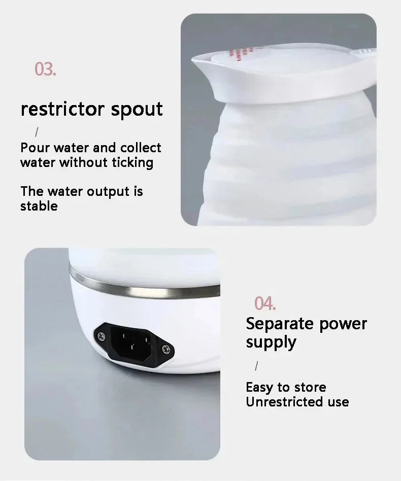Foldable Electric Travel Kettle – Multi-Function Silicone Boiler
