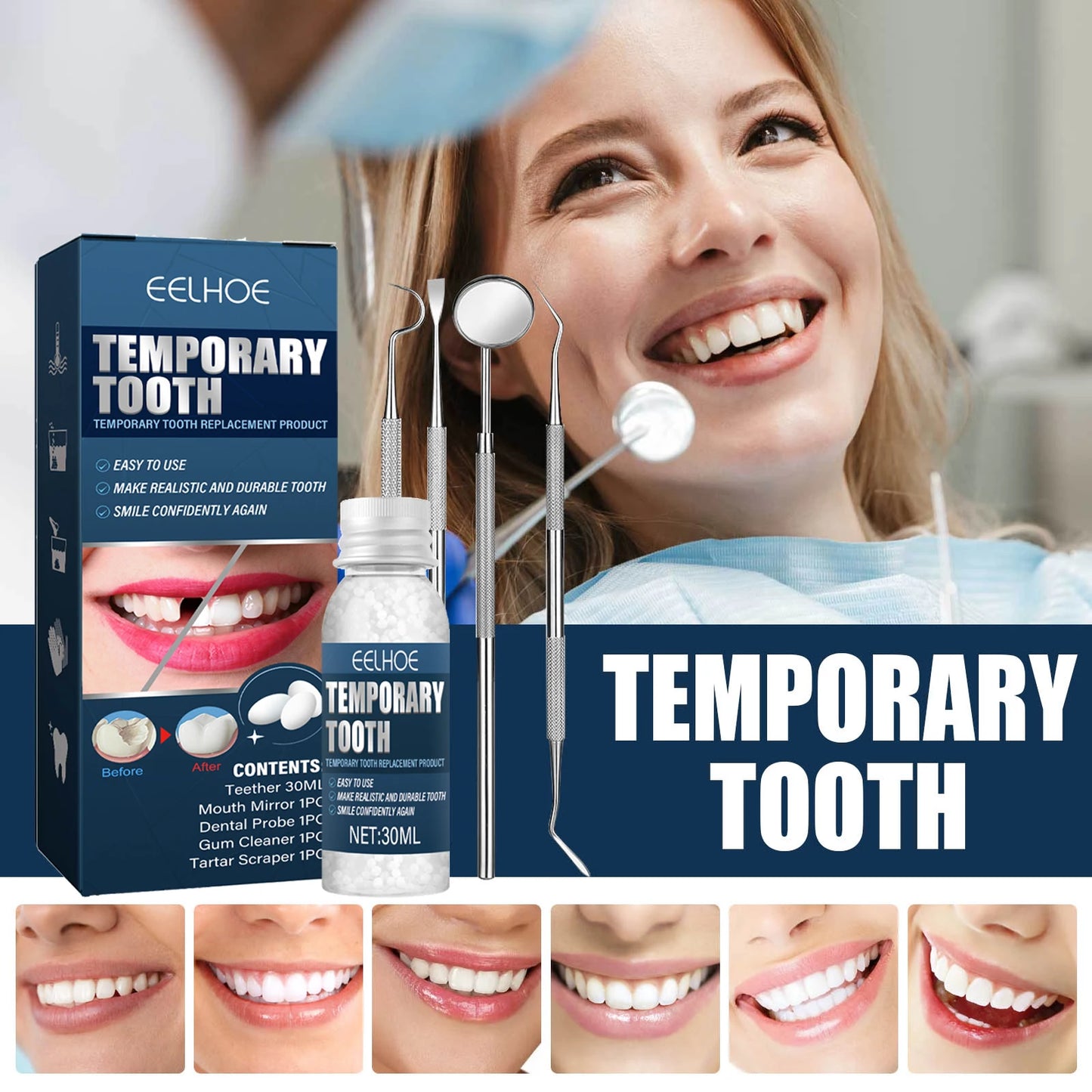 Temporary Tooth Repair Kit – Natural Resin Teeth Replacement Solution
