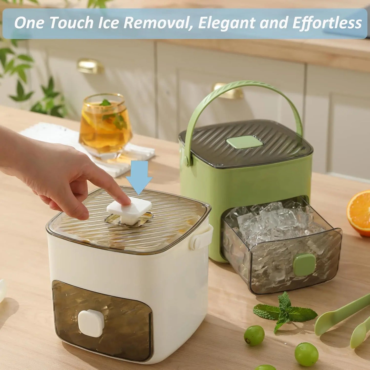 One-Touch Ice Cube Maker & Storage Box