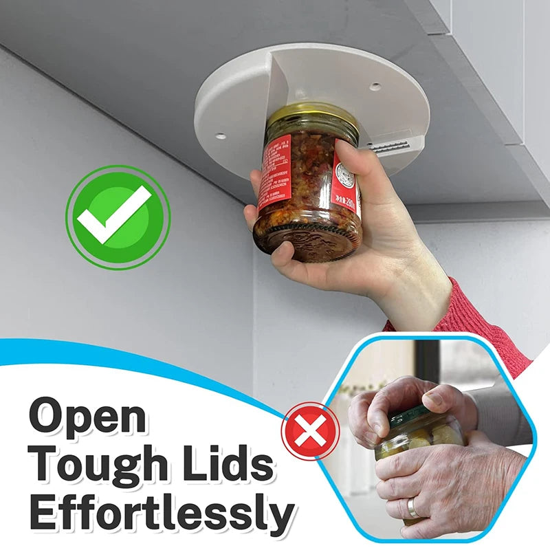 Under-Cabinet Jar Opener – Hands-Free Lid Remover