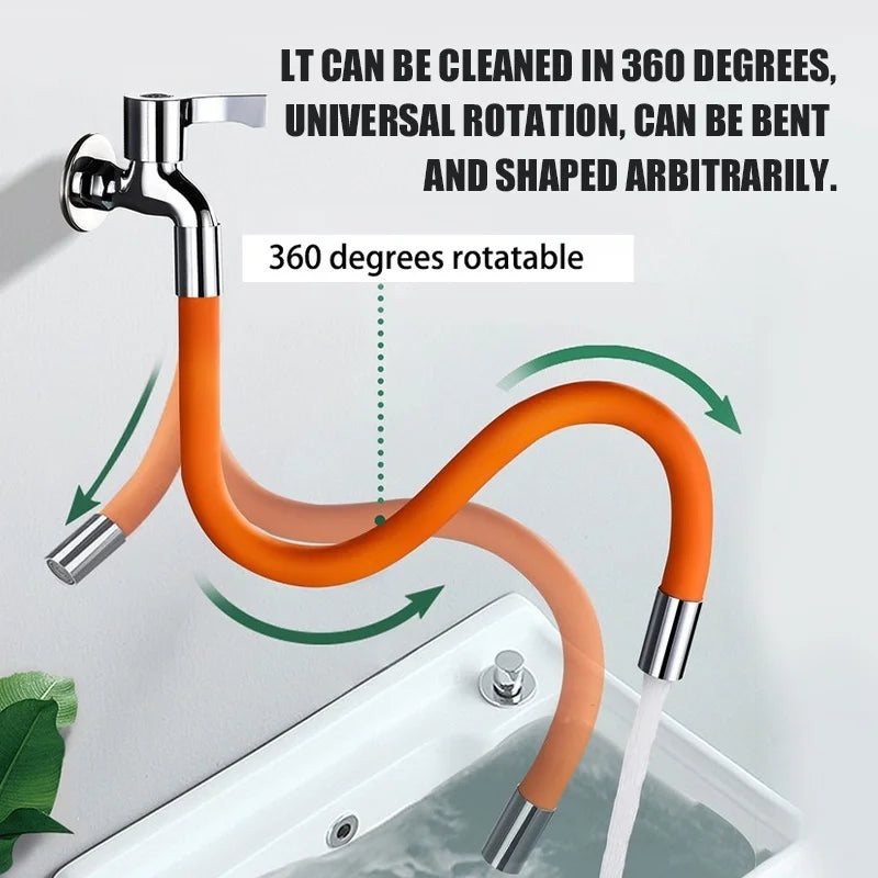 Flexible 360° Rotatable Faucet Extension Tube