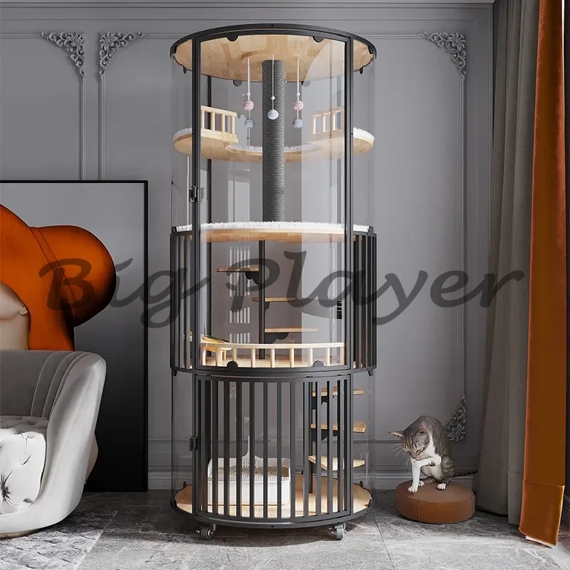 Luxury Transparent Cat Villa Tower