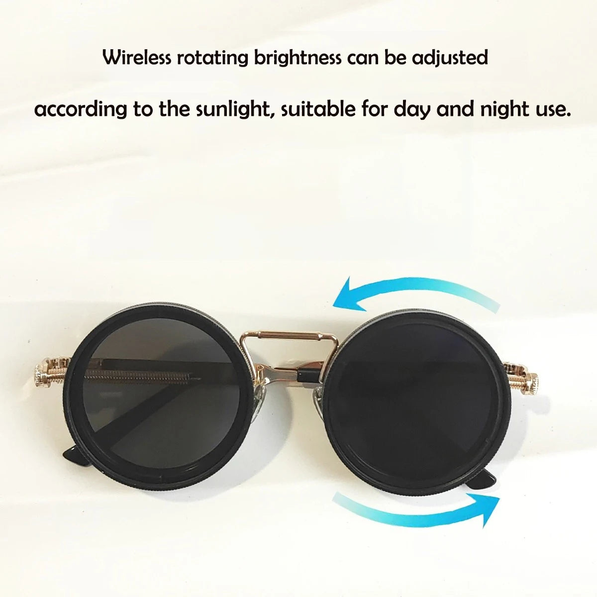 Adjustable Vintage Rotating Lens Steampunk Sunglasses