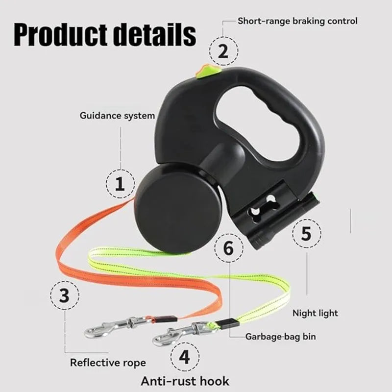 Dual Retractable Dog Leash