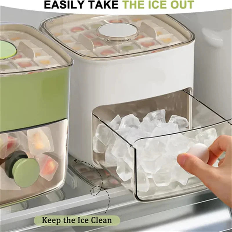 One-Touch Ice Cube Maker & Storage Box