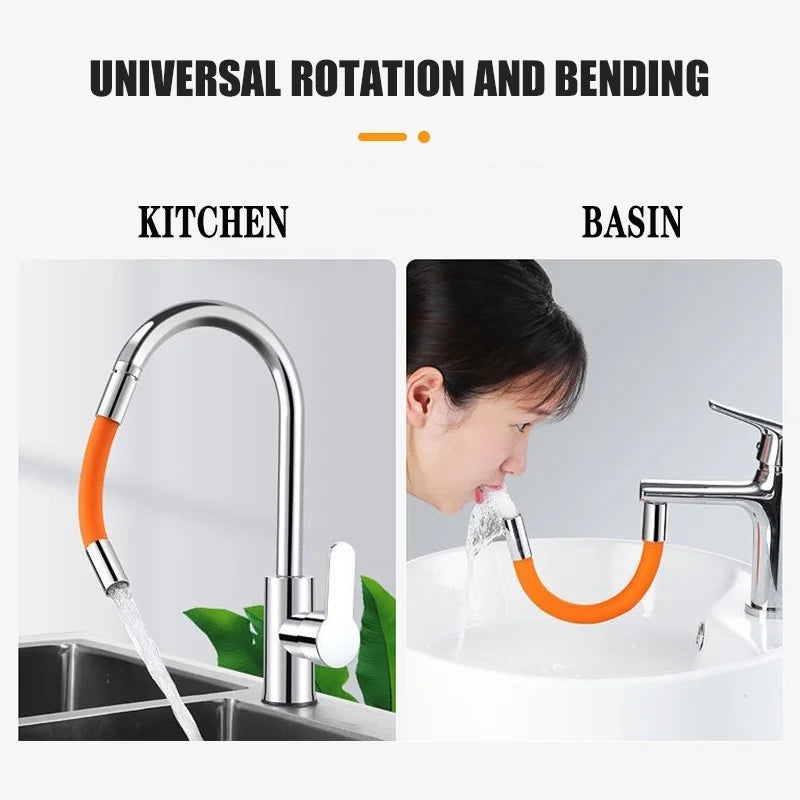 Flexible 360° Rotatable Faucet Extension Tube