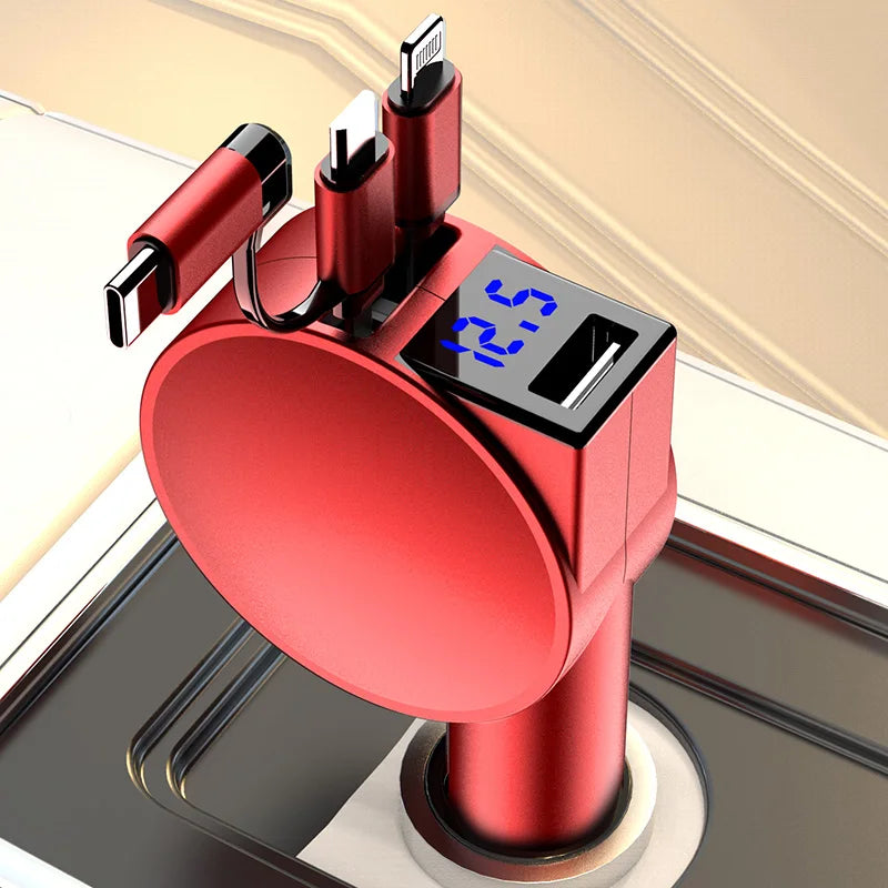 3-in-1 Retractable Car Charger