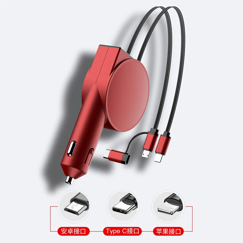 3-in-1 Retractable Car Charger